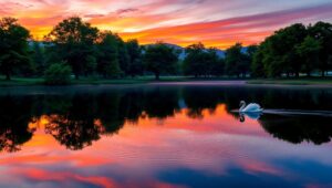Twilight Serenity by the Lake – free AI stock image