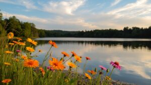 Twilight Serenity by the Lake – free AI stock image
