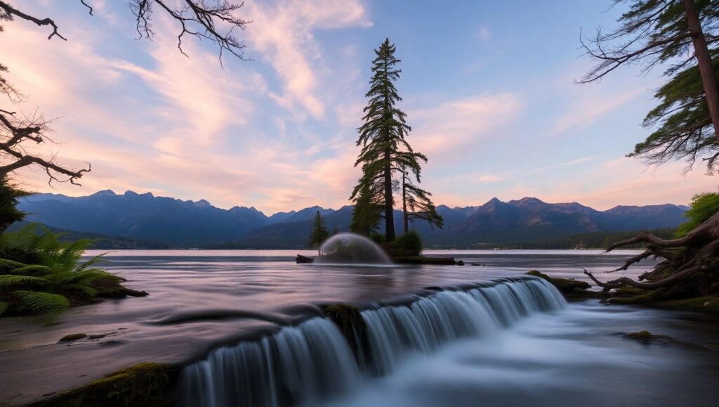 Twilight Serenity by the Lake – free AI stock image