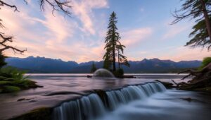 Twilight Serenity by the Lake – free AI stock image