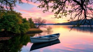 Twilight Serenity in Pointillism – free AI stock image