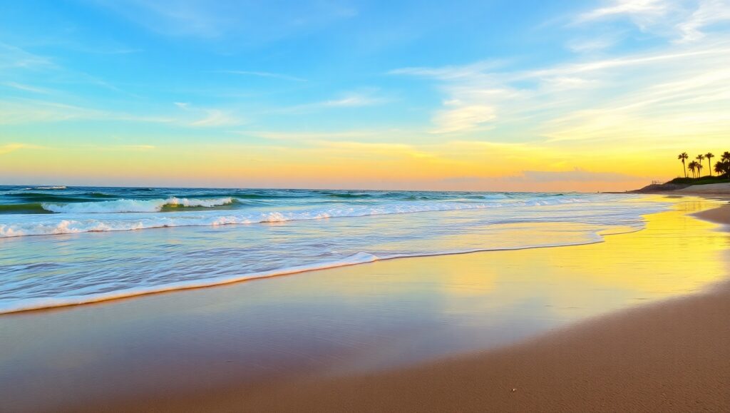 Twilight Serenity: Long Exposure Waves – free AI stock image