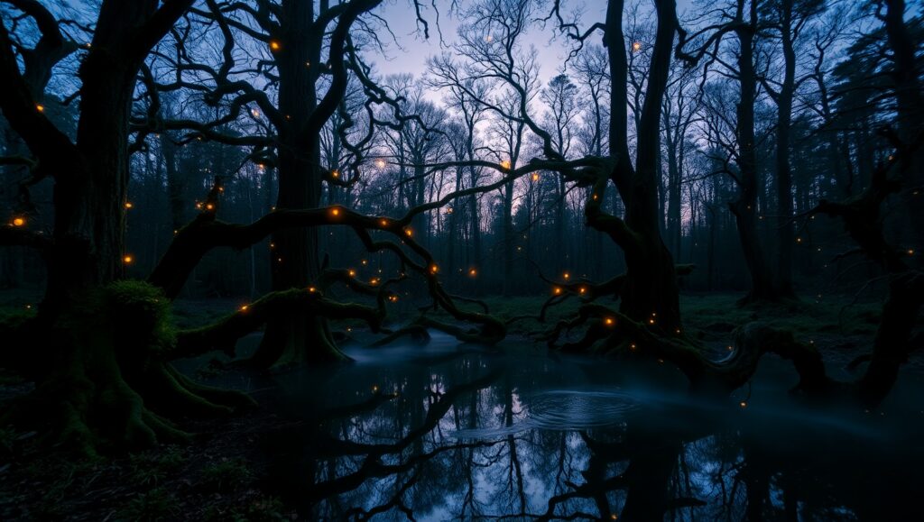 Twilight Trails of Light – free AI stock image