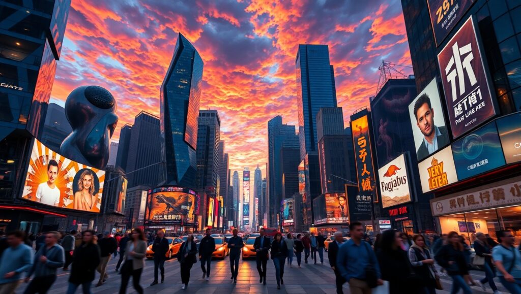 Twilight Turmoil: Urban Expressionism – free AI stock image
