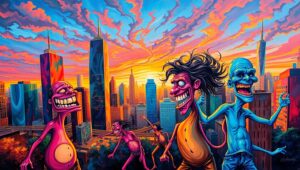 Twilight Urban Emotions Unleashed – free AI stock image