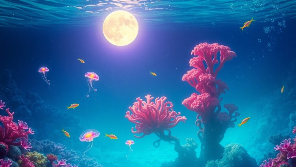 Underwater Dreamscape Garden – free AI stock image