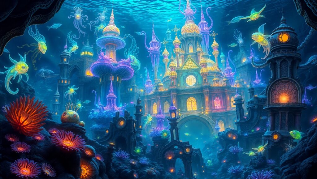 Underwater Fantasy Collage – free AI stock image