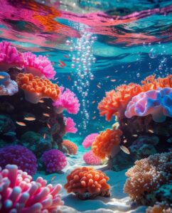 Underwater Festival of Colorful Coral Reefs – free AI stock image