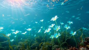 Underwater Garden of Light – free AI stock image