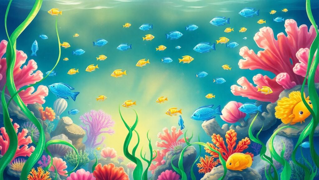Underwater Garden of Wonders – free AI stock image