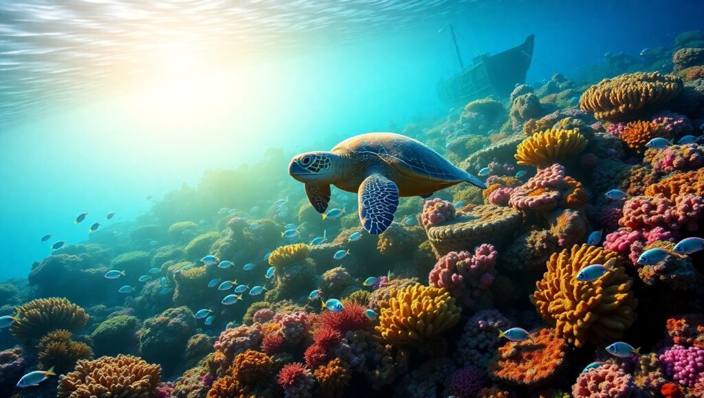 Underwater Harmony: Ocean’s Vibrance – free AI stock image