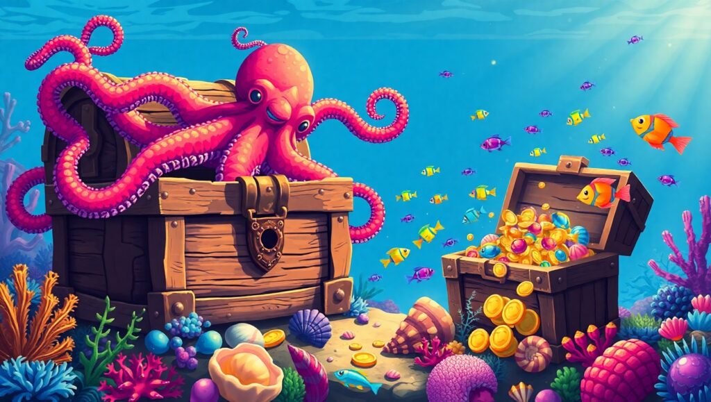 Underwater Pixel Art Adventure – free AI stock image