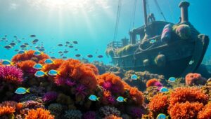 Underwater Serenity in Acrylic – free AI stock image