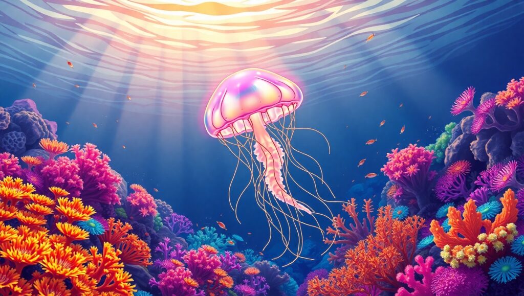 Underwater Serenity in Anime Style – free AI stock image