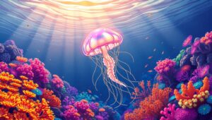 Underwater Serenity in Anime Style – free AI stock image