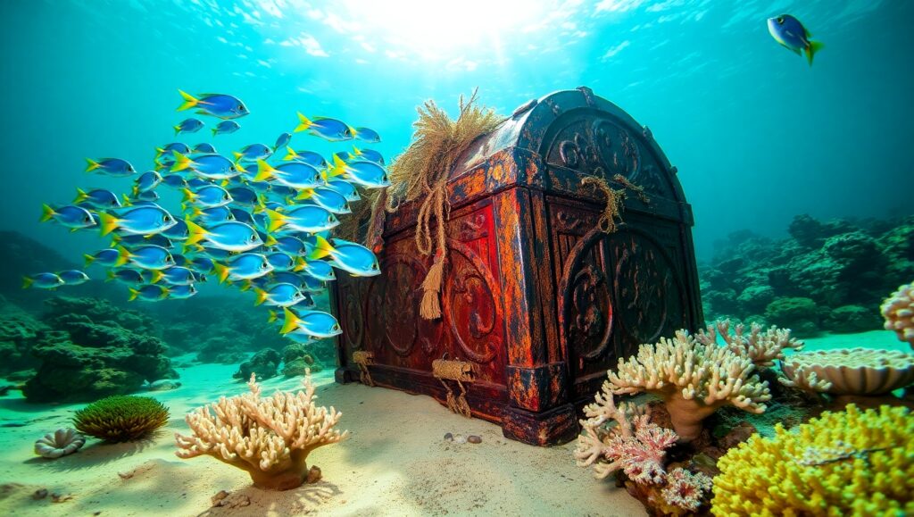 Underwater Treasure Discovery – free AI stock image