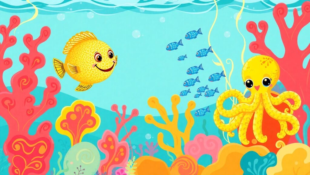 Underwater Wonders in Vector Style – free AI stock image