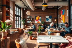 Urban Coffee Shop Lifestyle Scene – free AI stock image