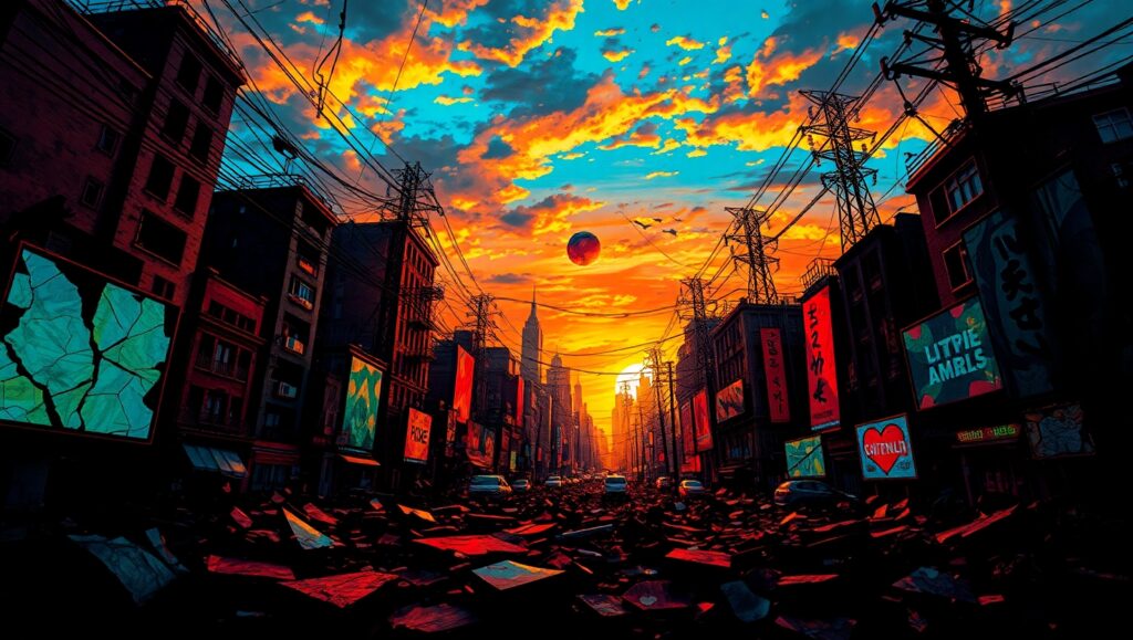 Urban Dissonance in Expressionist Style – free AI stock image