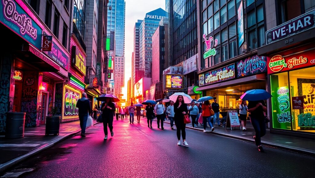 Urban Dusk: City Life Unfolding – free AI stock image