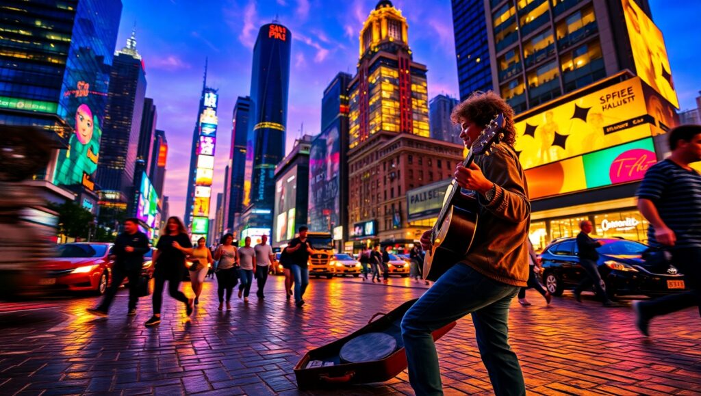 Urban Energy at Dusk – free AI stock image