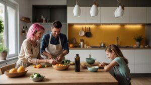 Urban Family Living in a Cozy Apartment – free AI stock image