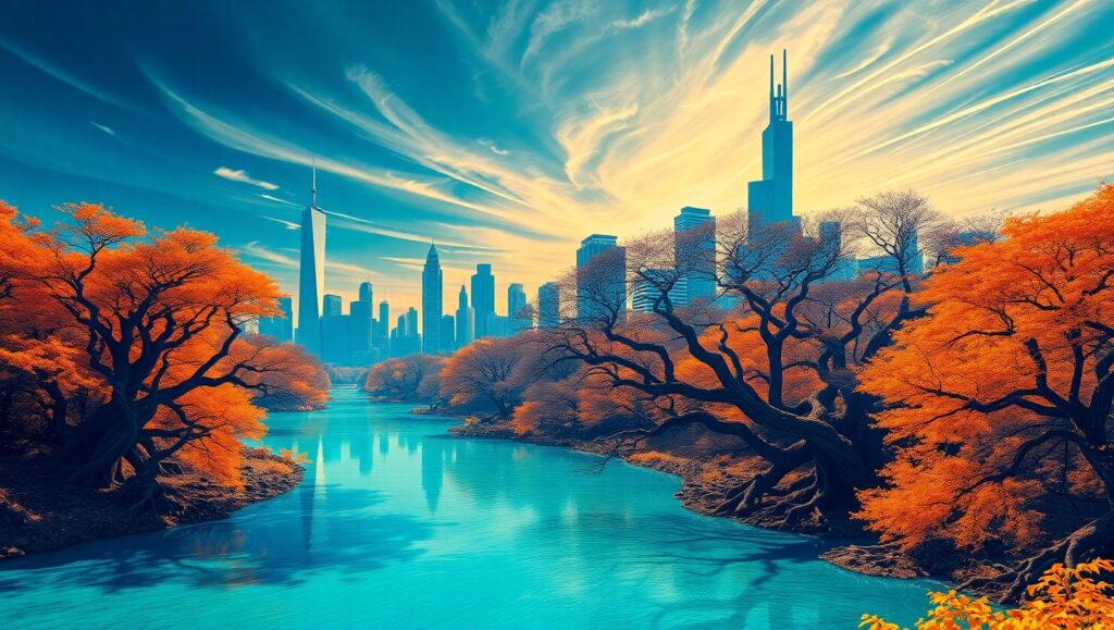 Urban Forest Dreamscape – free AI stock image