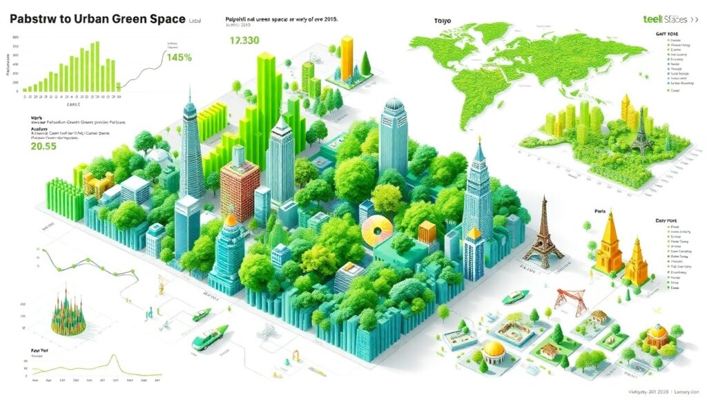 Urban Green Spaces Growth Visualization – free AI stock image