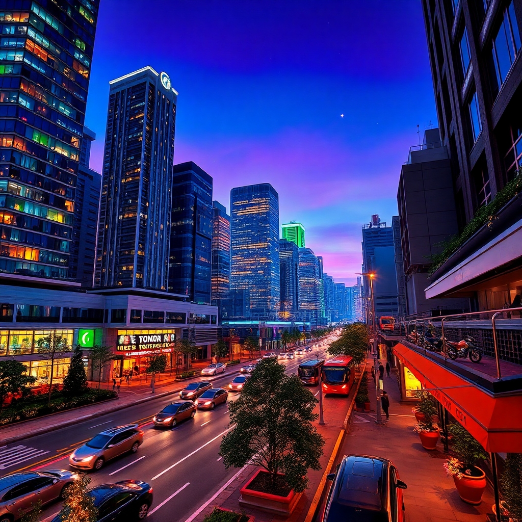 Urban Jungle: Skyscrapers and Streets – free AI stock image