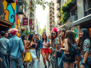 Urban Lifestyle with Trendy Street Fashion – free AI stock image