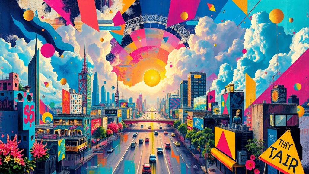 Urban Nature Fusion: A Surreal Collage – free AI stock image