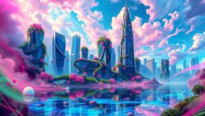 Urban Nature Glitch Symphony – free AI stock image