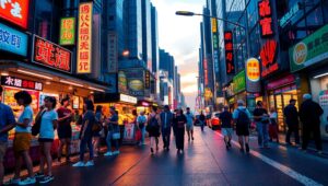 Urban Sunset Vibes: Street Life – free AI stock image