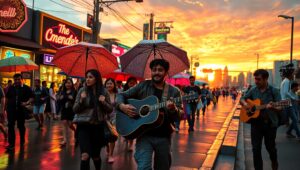 Urban Vibes at Sunset – free AI stock image
