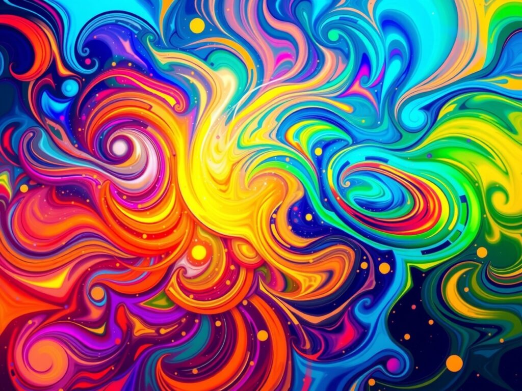Vibrant Abstract Background of Colorful Swirls – free AI stock image