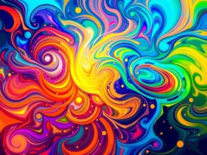 Vibrant Abstract Background of Colorful Swirls – free AI stock image