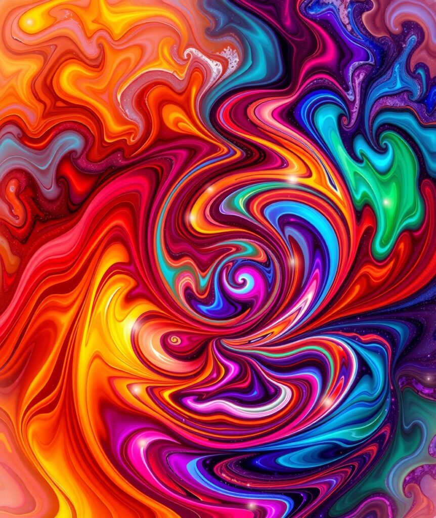 Vibrant Abstract Background of Swirls and Colors – free AI stock image
