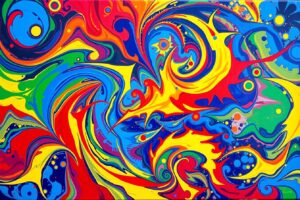 Vibrant Abstract Background with Dynamic Patterns – free AI stock image