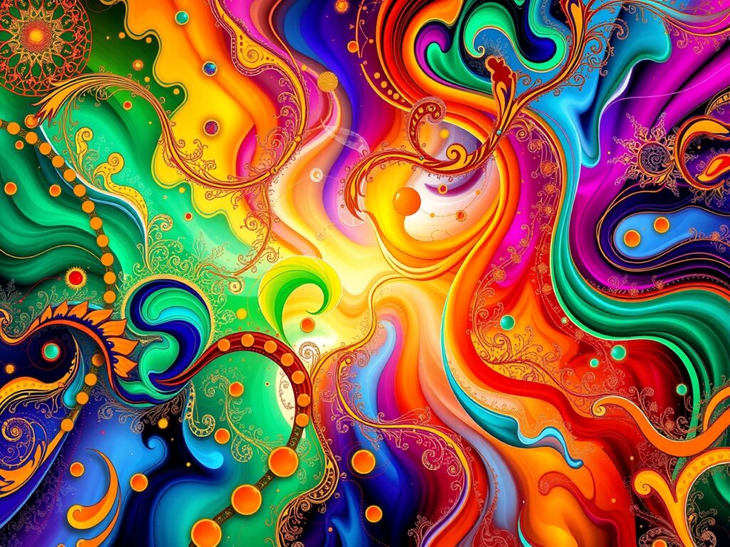 Vibrant Abstract Backgrounds of Color and Form – free AI stock image