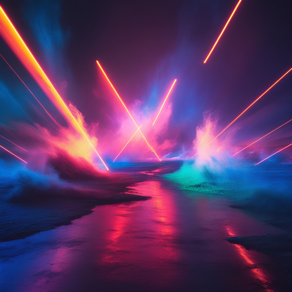 Vibrant Abstract Cinema Lights and Shapes – free AI stock image