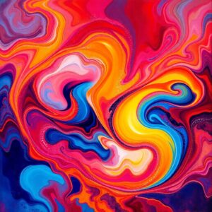 Vibrant Abstract Colors Blending Together – free AI stock image