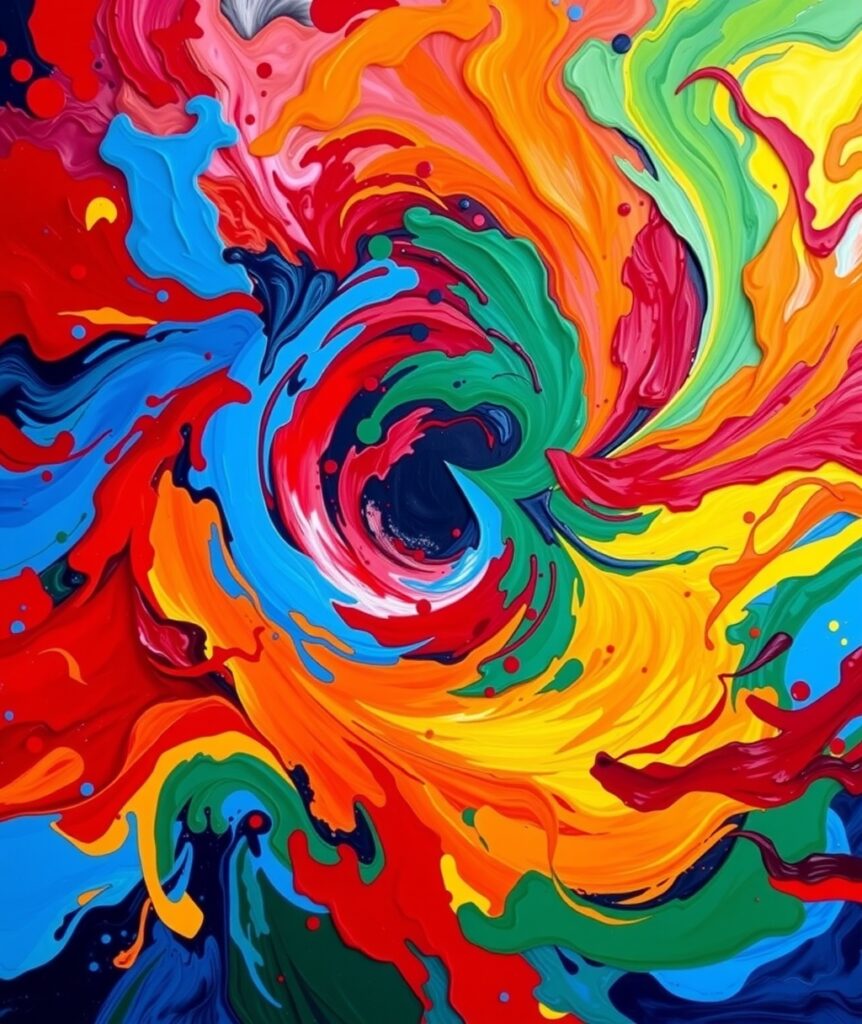 Vibrant Abstract Colors Swirling Together – free AI stock image