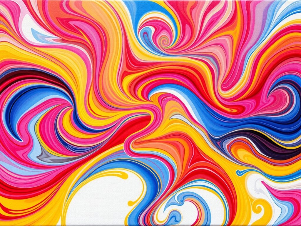 Vibrant Abstract Swirls of Colour – free AI stock image