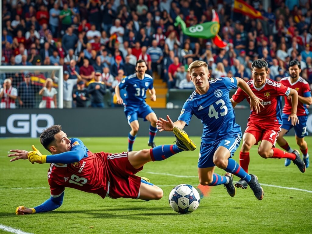 Vibrant Action in a Soccer Game – free AI stock image