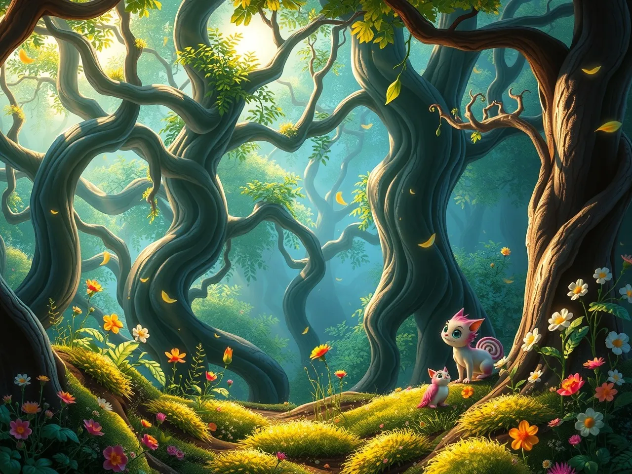 Vibrant Animated Forest Scene