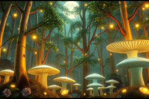 Vibrant Animated Forest with Dancing Trees – free AI stock image