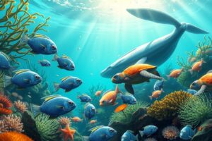 Vibrant Animated Underwater Adventure Scene – free AI stock image
