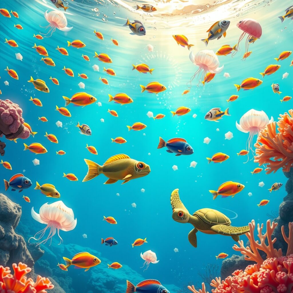 Vibrant Animated Underwater Scene – free AI stock image