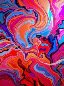 Vibrant Background of Abstract Swirls and Colors – free AI stock image