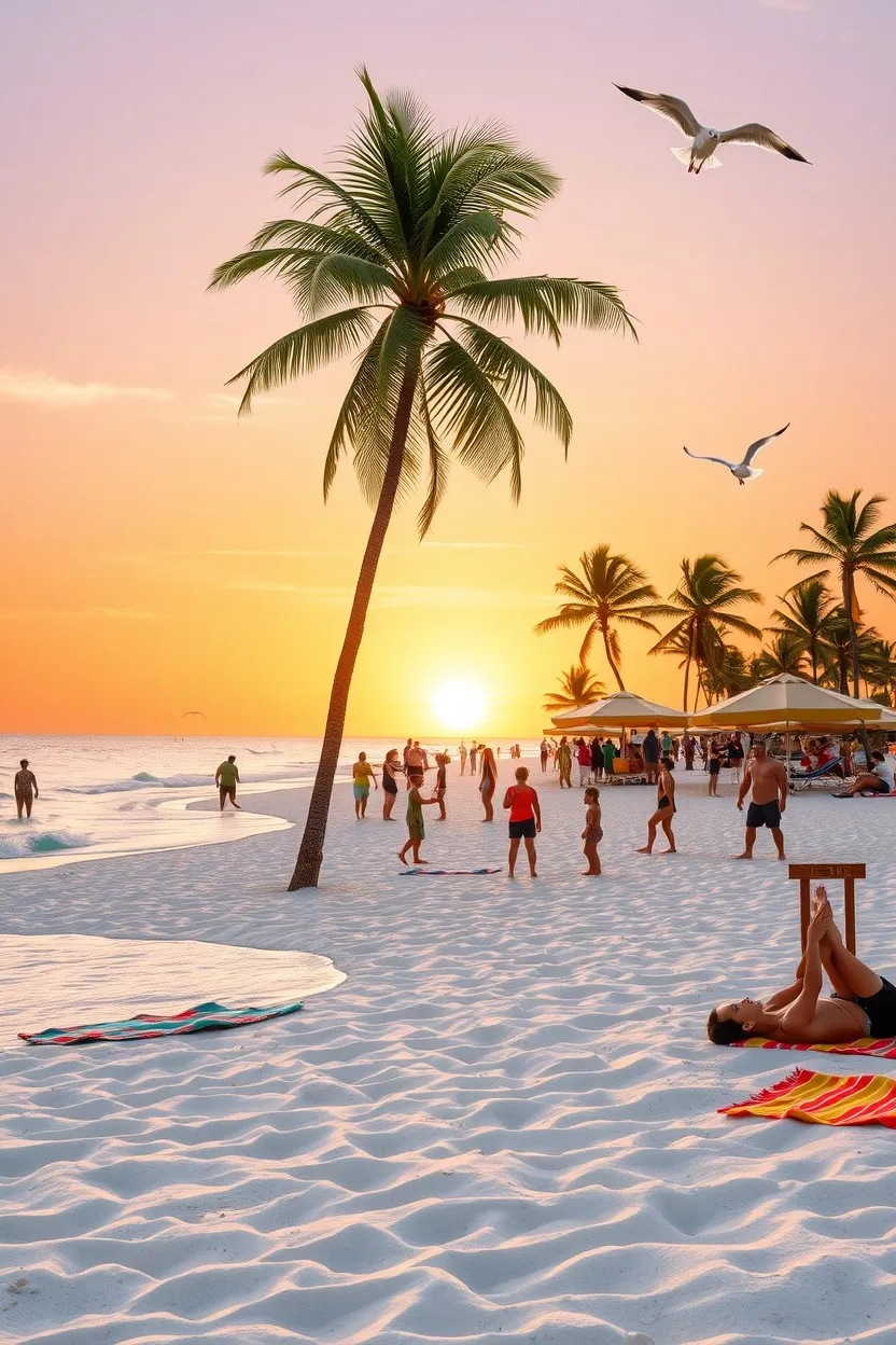 Vibrant Beach Scene for Holidays Celebration